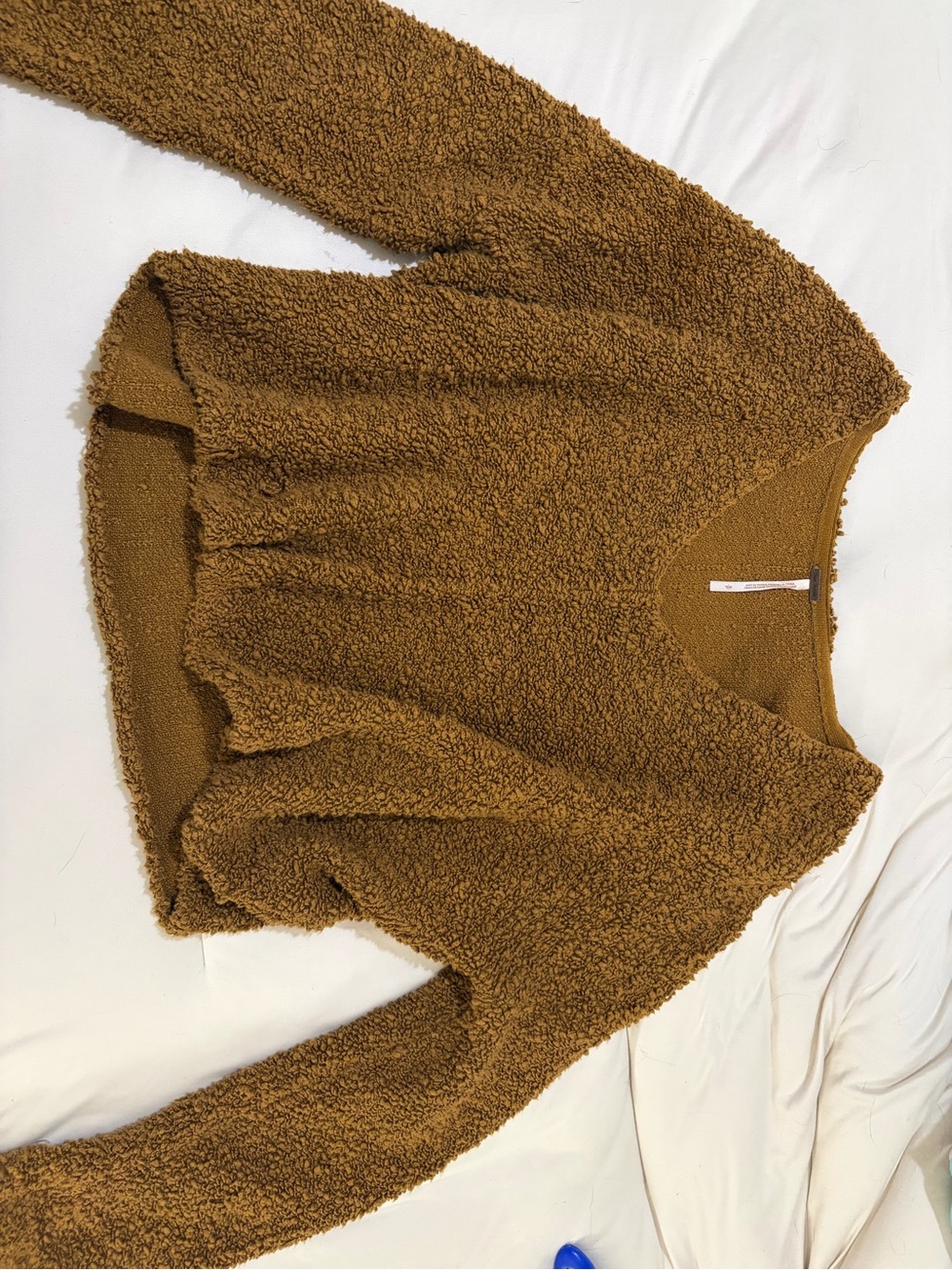Free People Chestnut Brown Teddy V-Neck Sweater
